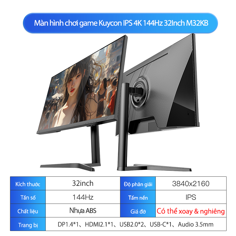 Màn hình Kuycon IPS 4K 144Hz 32Inch M32KB