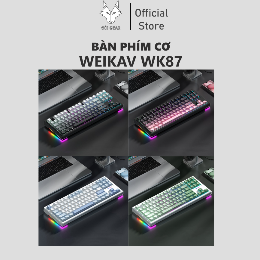 [In Stock] Bàn phím Weikav WK87 Prebuilt | Hotswap | 3 modes | RGB