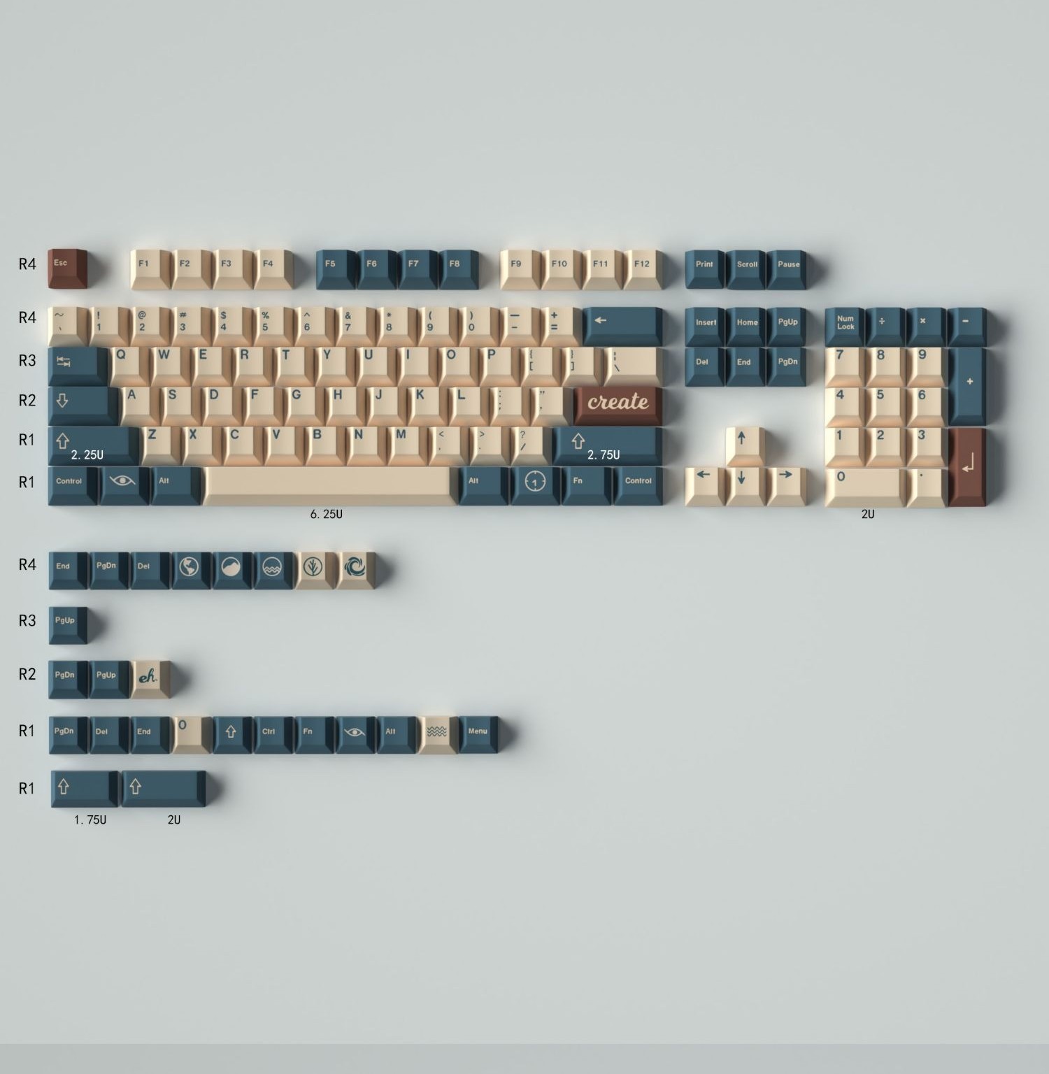 Keycap Mintcaps Cherry Earth Tones