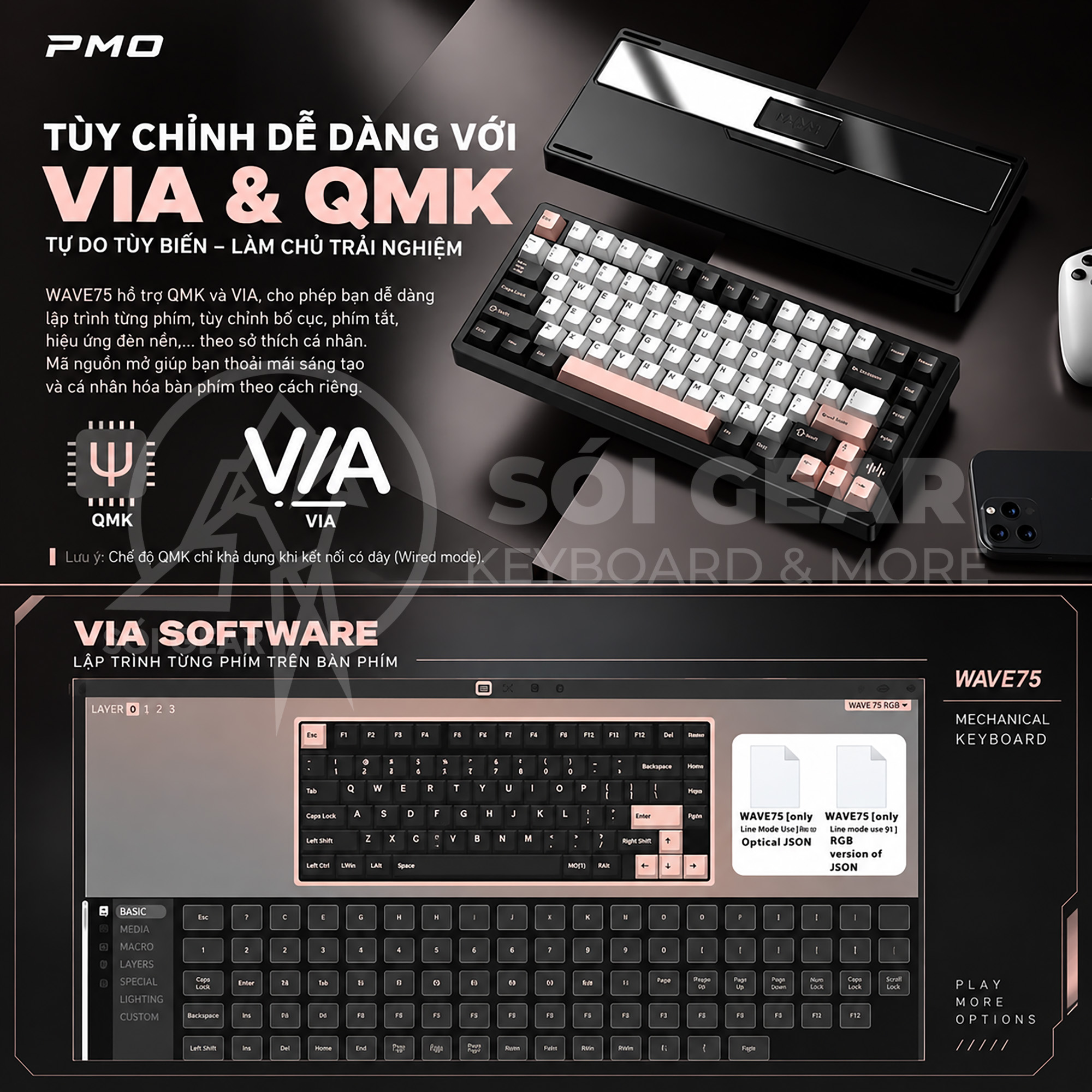 Bàn phím cơ Wave75 Prebuilt