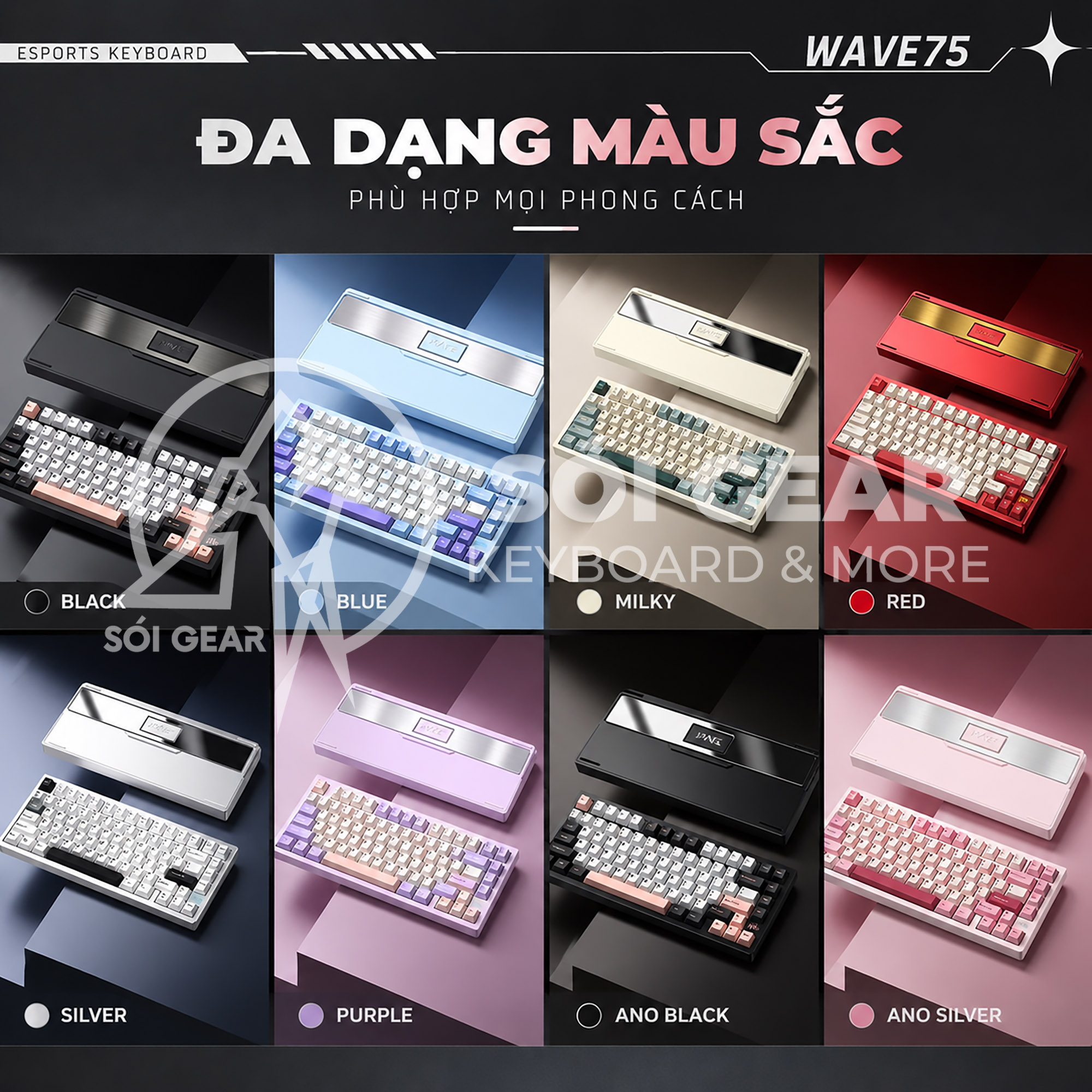 Bàn phím cơ Wave75 Prebuilt