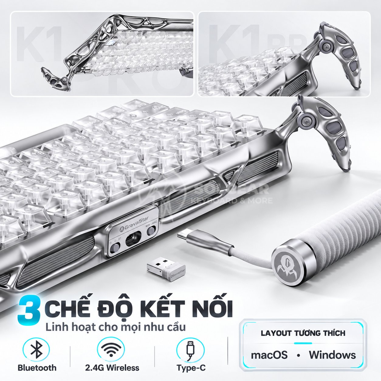 Bàn phím cơ GravaStar Mercury K1 Pro