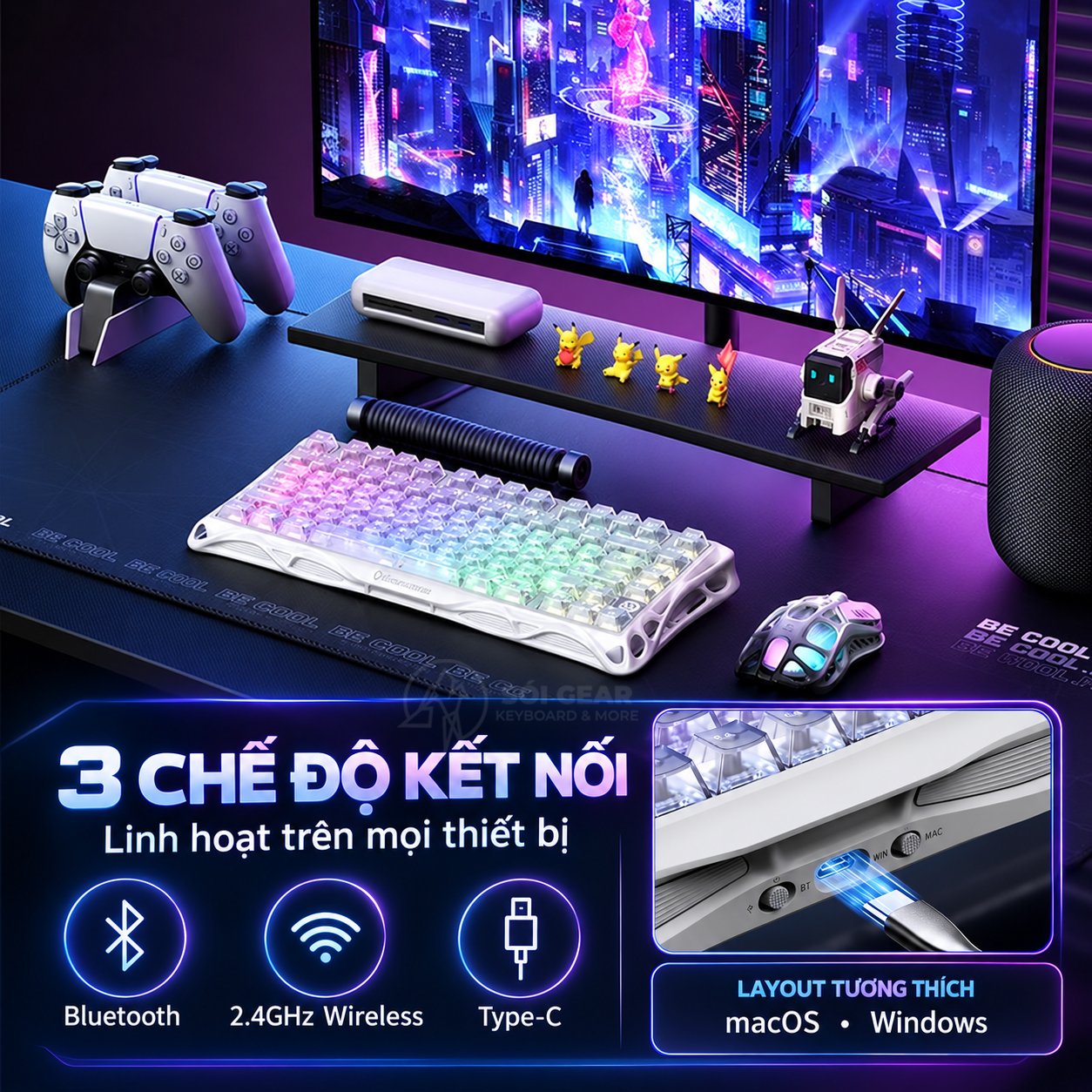 Bàn phím cơ GravaStar Mercury K1 Lite