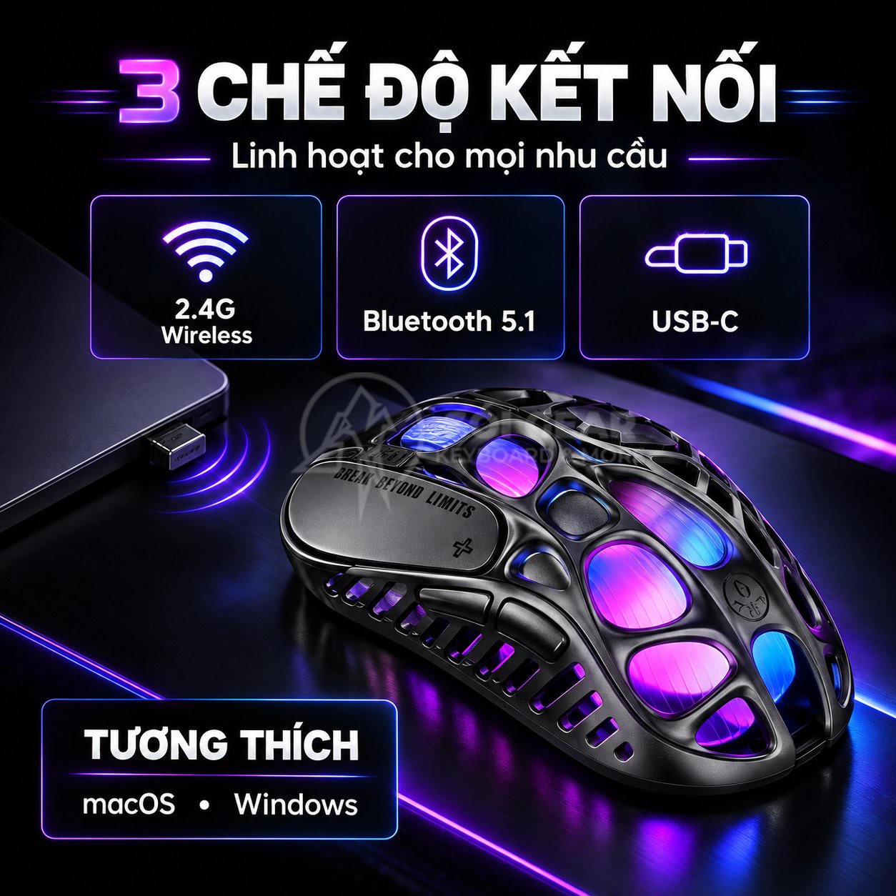 Chuột GravaStar Mercury X Pro (kèm 8K Dongle)