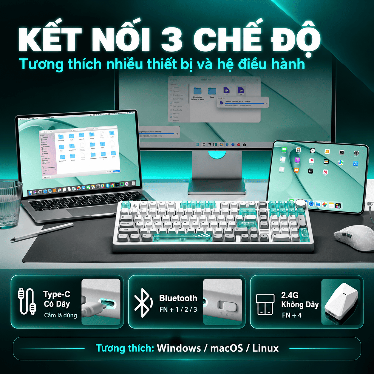Bàn phím cơ YUNZII AL98 Pro