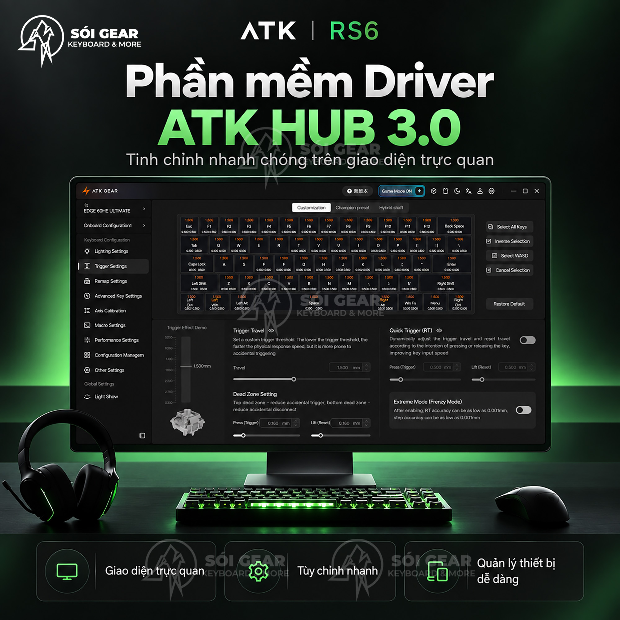 Bàn phím ATK RS6 Air Wired Magnetic HE