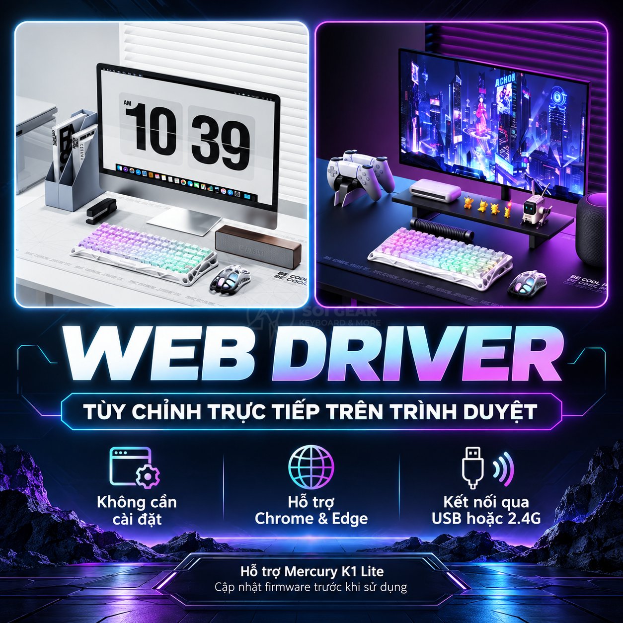 Bàn phím cơ GravaStar Mercury K1 Lite
