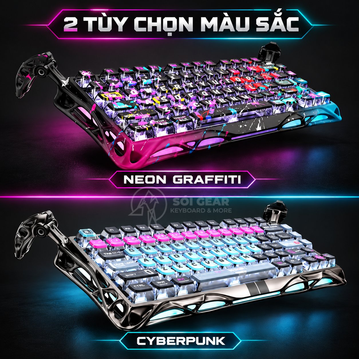 Bàn phím GravaStar Mercury V75 Pro HE - Cyberpunk