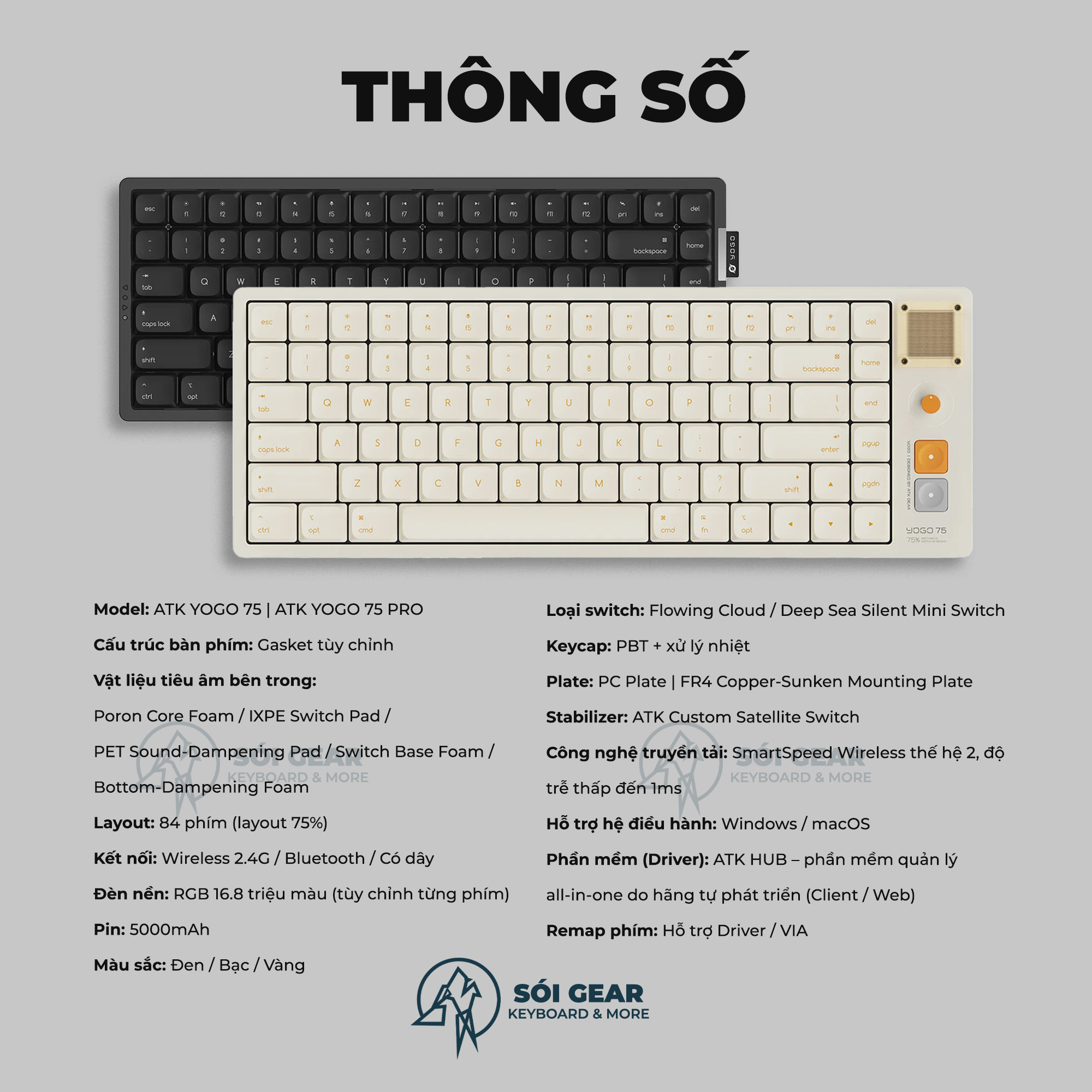 [In Stock] Bàn phím ATK Yogo 75 Series Low Profile