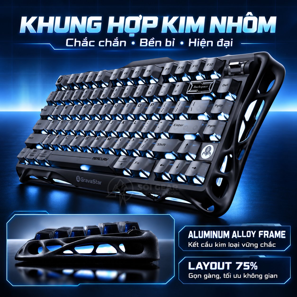 Bàn phím cơ GravaStar Mercury K1