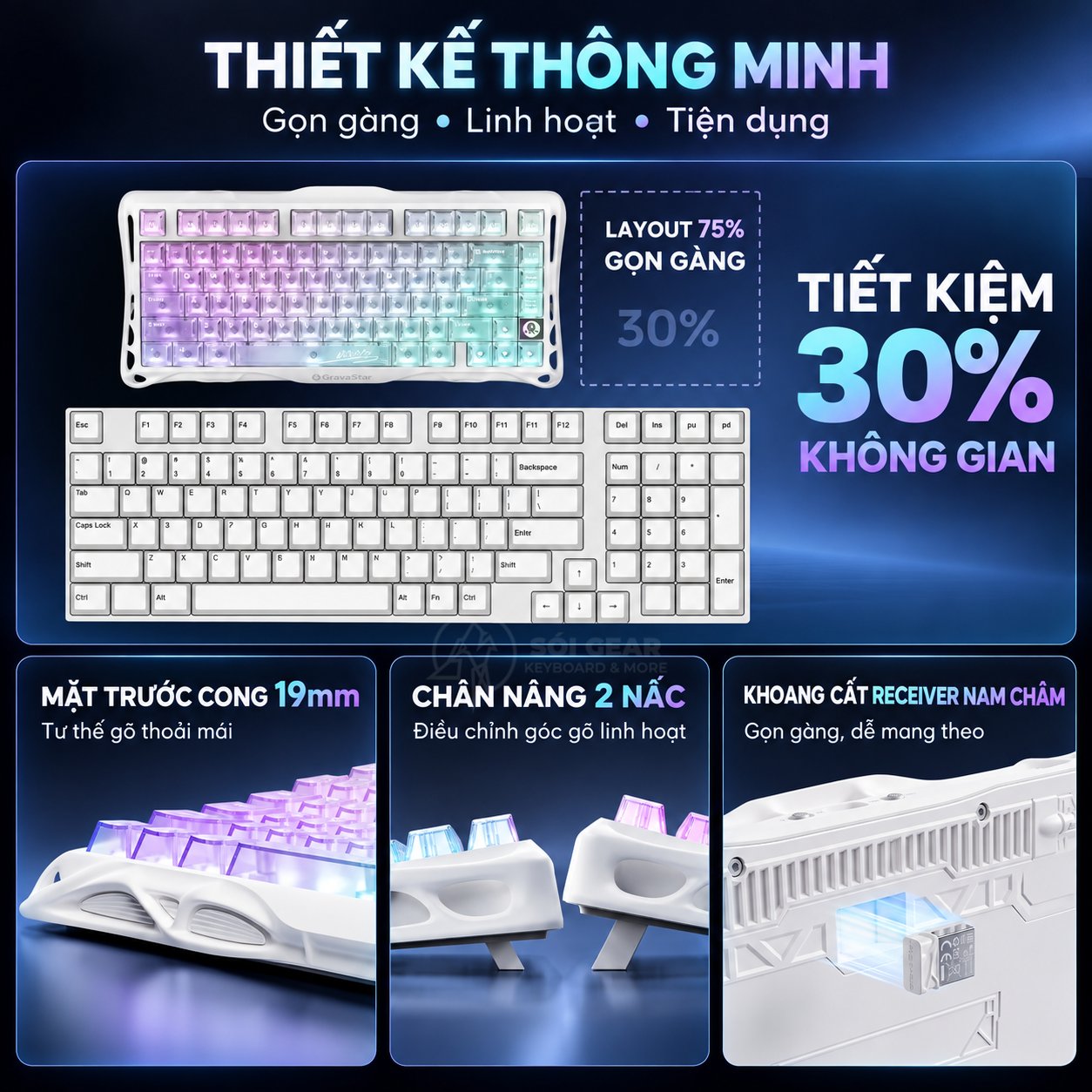 Bàn phím cơ GravaStar Mercury K1 Lite