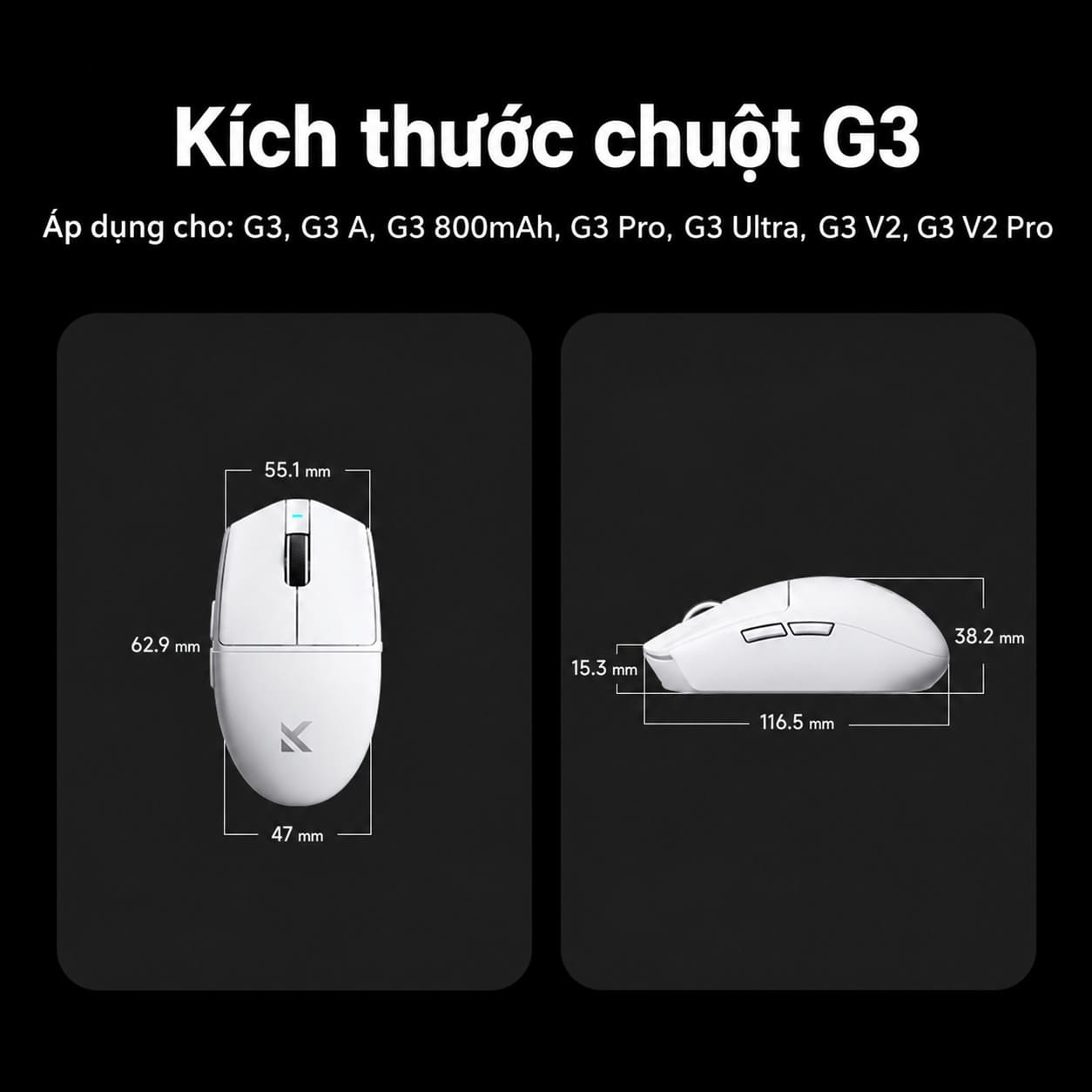 [Instock] Chuột Gaming Không dây Mchose G3 V2