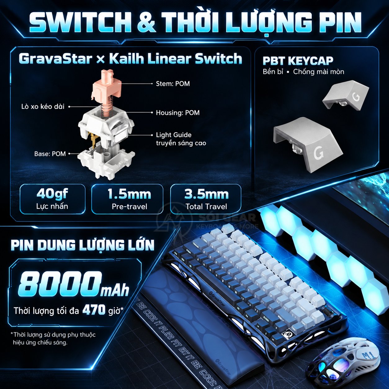 Bàn phím cơ GravaStar Mercury K1