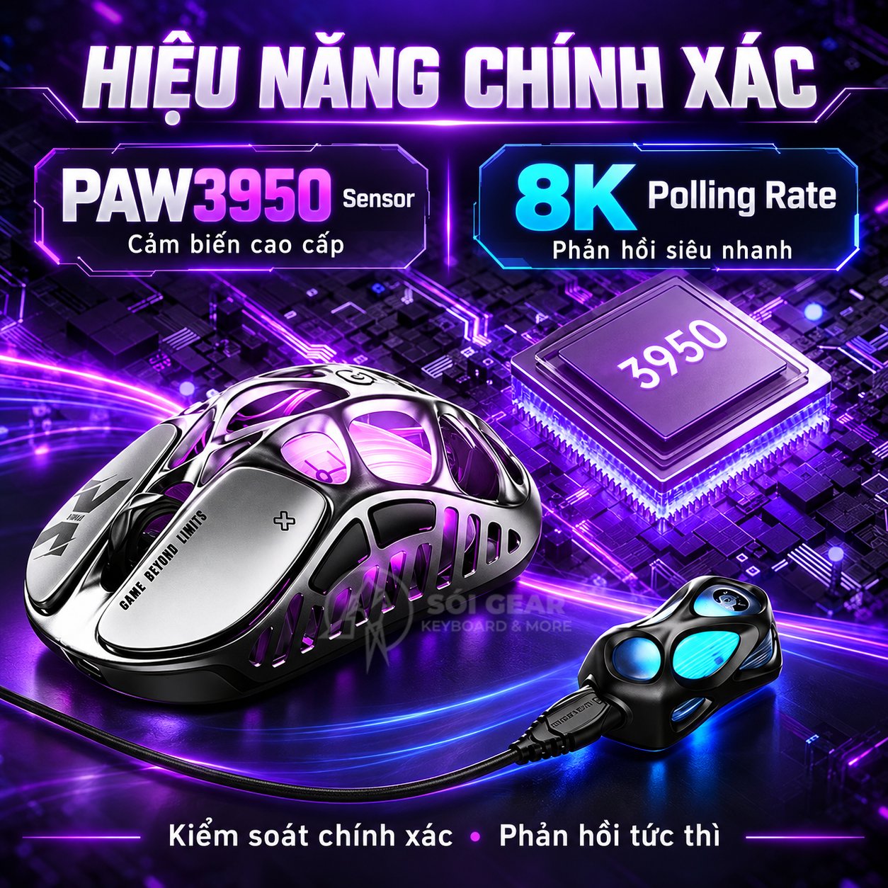 Chuột GravaStar Mercury X Pro (kèm 8K Dongle)