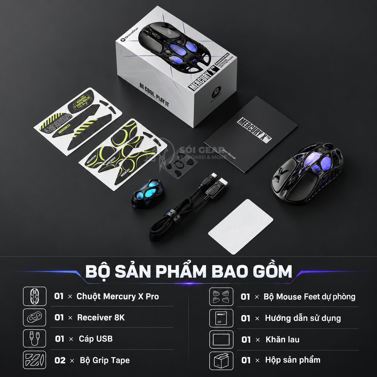 Chuột GravaStar Mercury X Pro (kèm 8K Dongle)