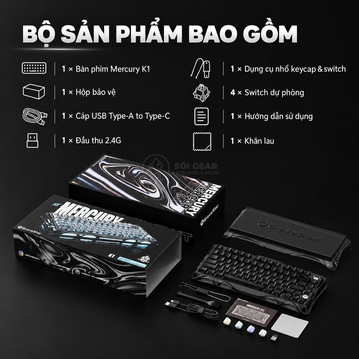 Bàn phím cơ GravaStar Mercury K1