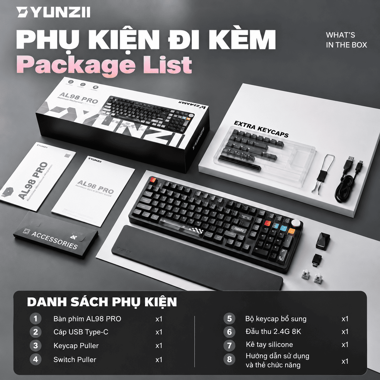 Bàn phím cơ YUNZII AL98 Pro