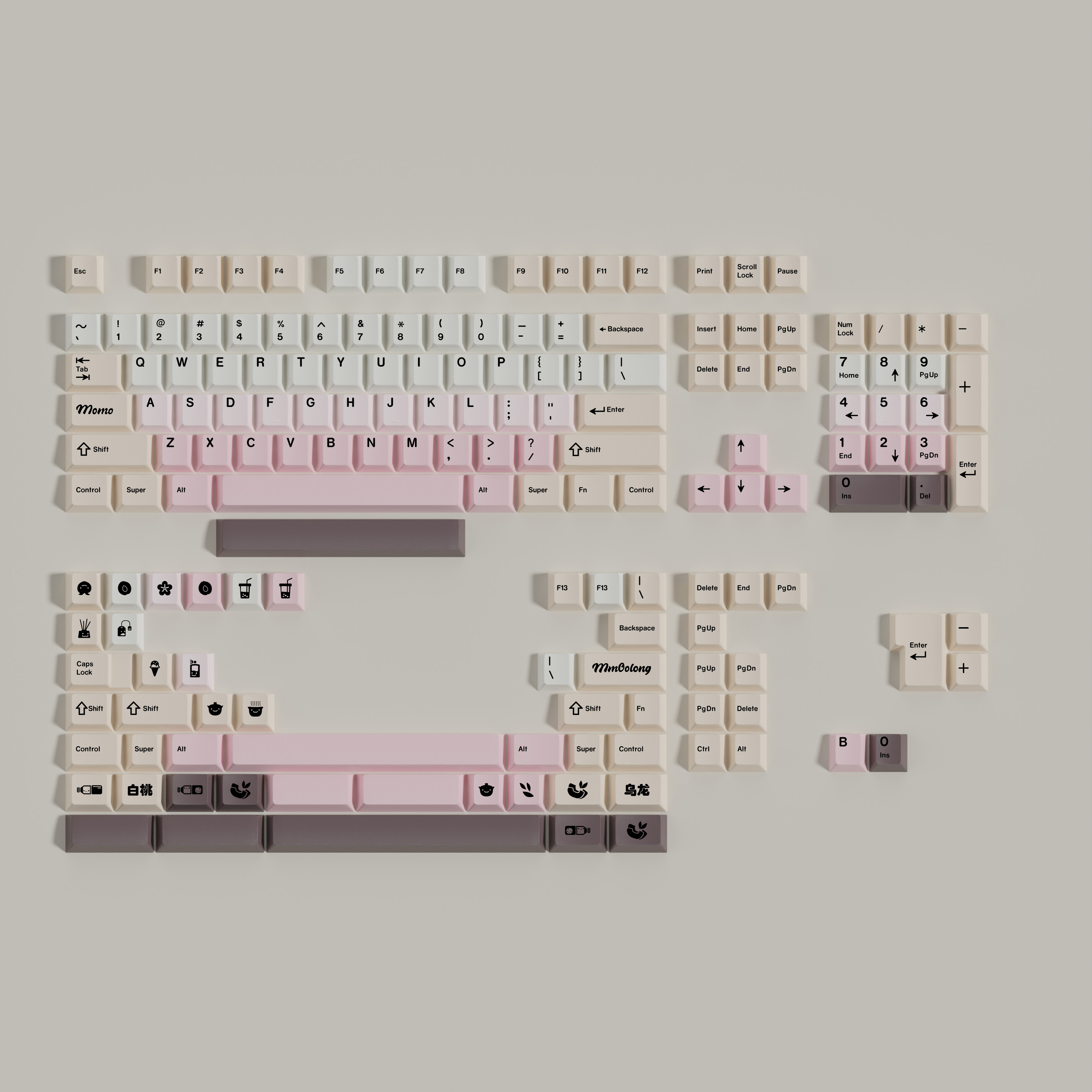 [Instock] Keycap Walker Cherry Ô Long Đào PBT Dyesub