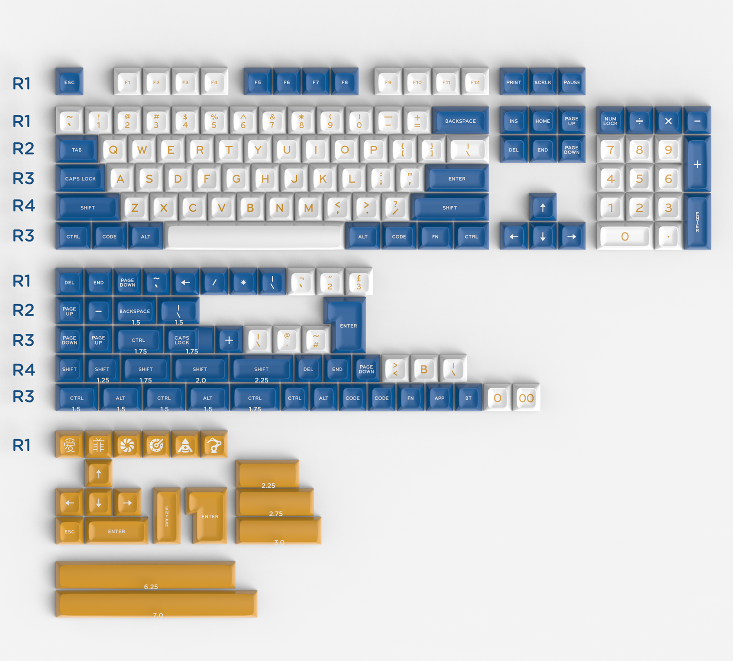 Keycap SA AIFEI SOCK - ABS Doubleshot - 170 phím
