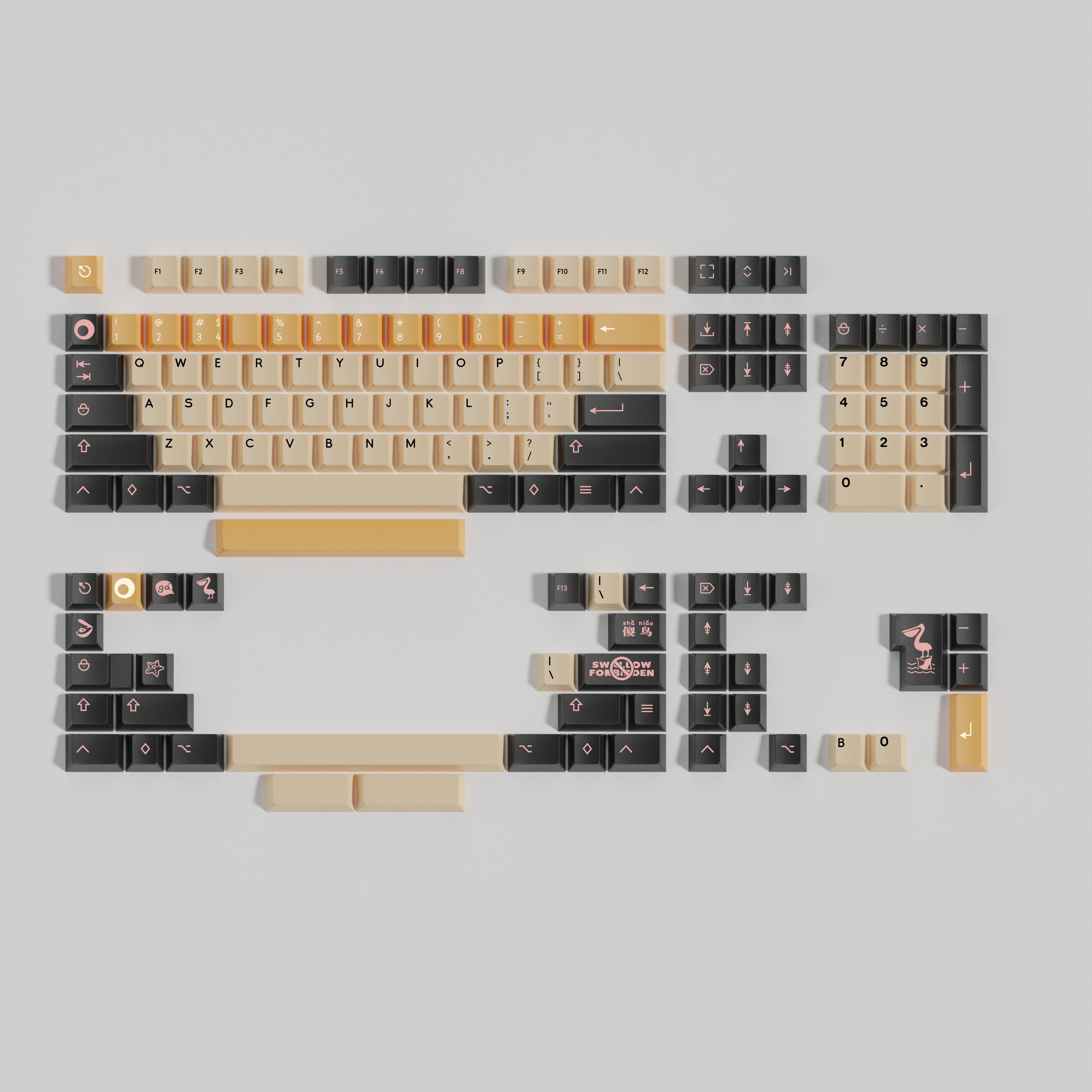 [Instock] Keycap Walker Cherry Pelican PBT Dyesub