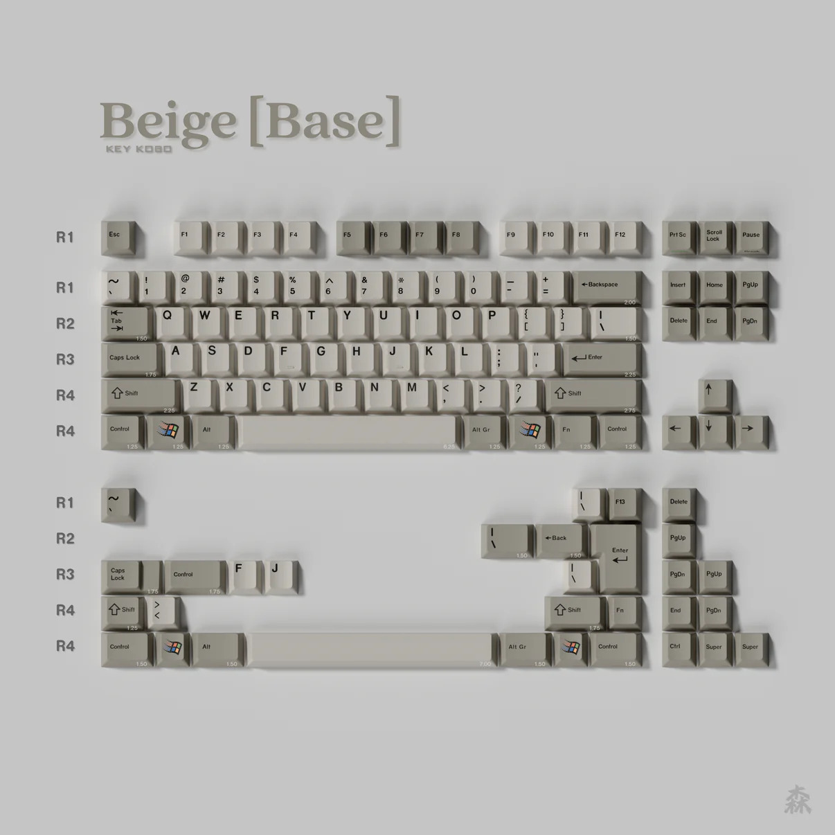 Keycap Keykobo Beige Cherry ABS Doubleshot