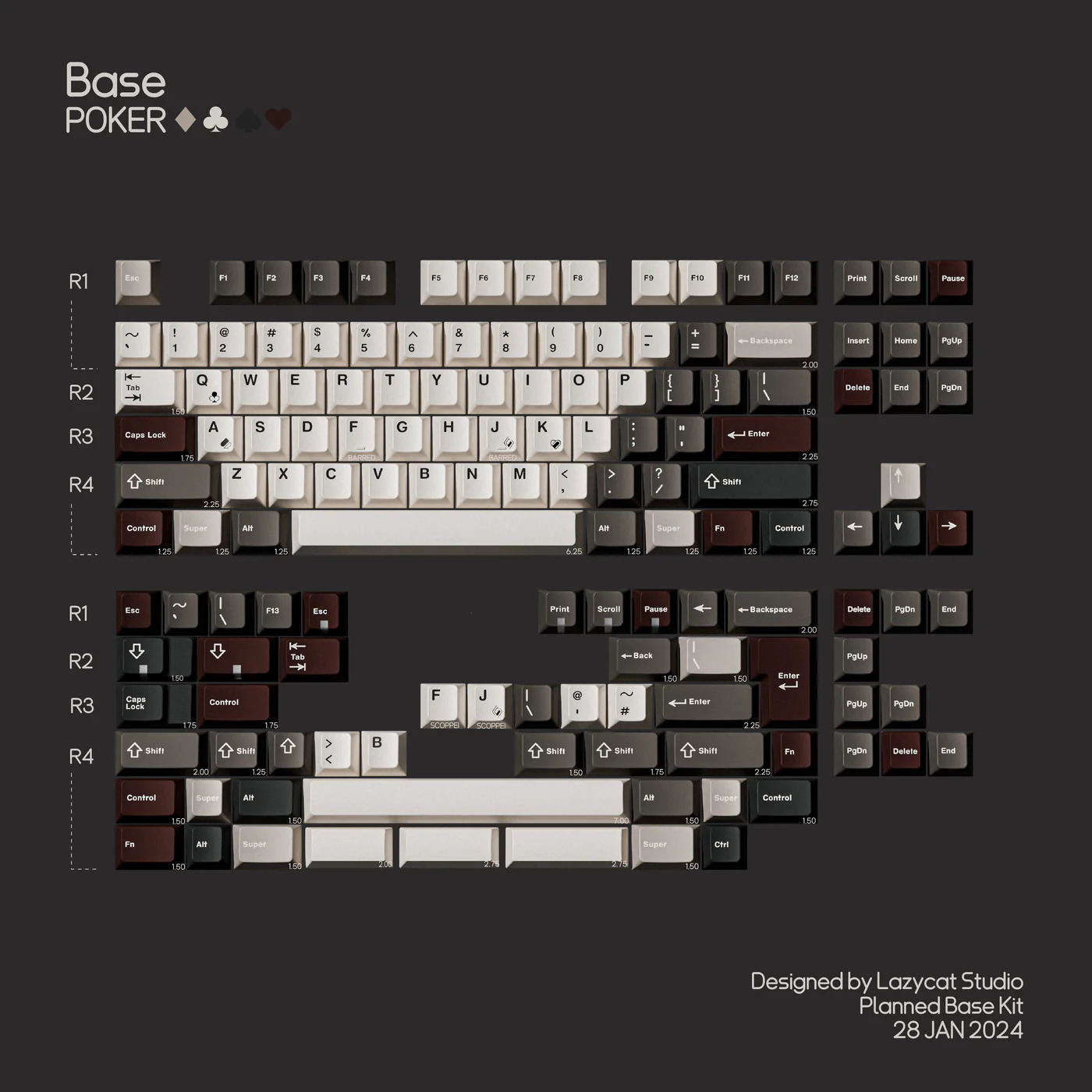 Keycap MW Poker R2 Cherry PBT Doubleshot