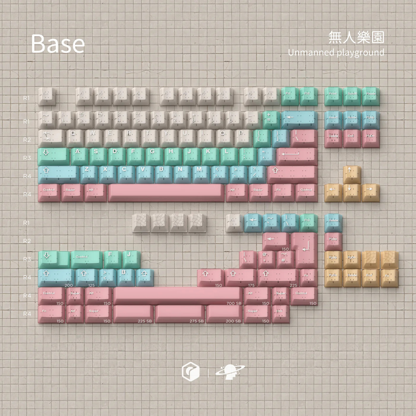 Keycap MW Unmanned Playground Cherry ABS + PBT Doubleshot - Base