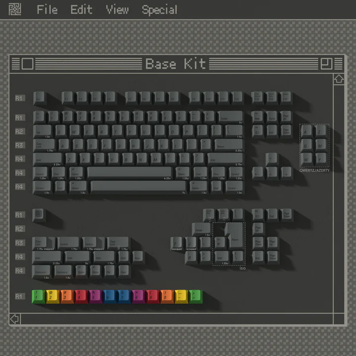 Keycap PBTfans 1984 Dark Cherry PBT Dyesub