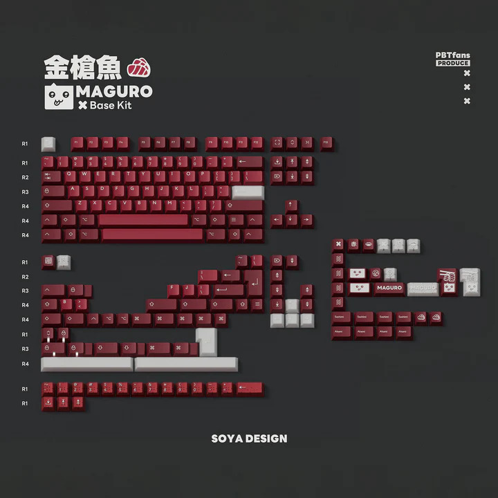 Keycap PBTfans Maguro Cherry PBT Doubleshot