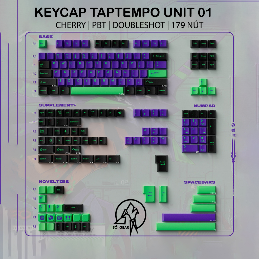 Keycap Cherry TapTempo Unit 01 PBT Doubleshot