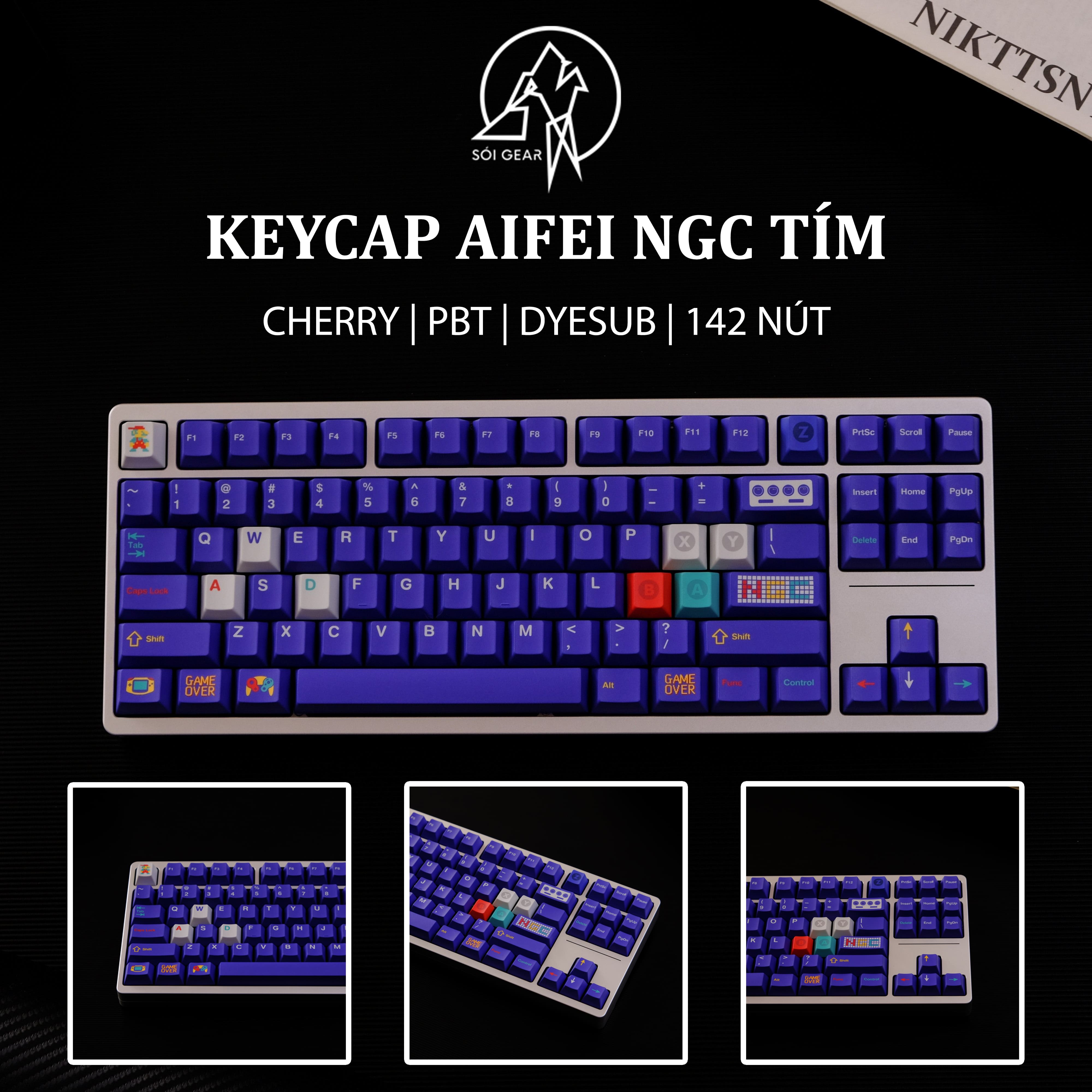 Keycap Cherry Aifei NGC Tím PBT Dyesub