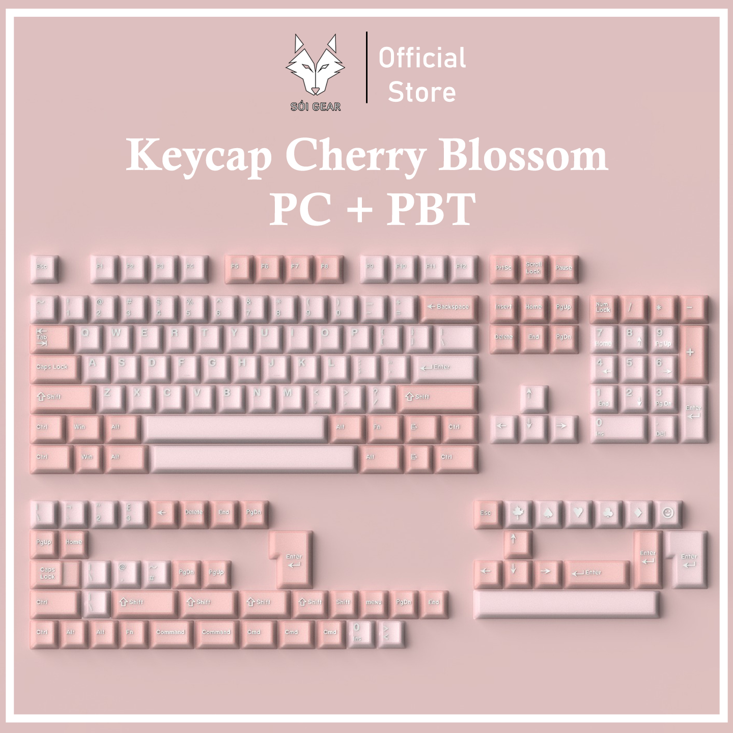 Keycap Cherry Blossom PC + PBT Mintcaps
