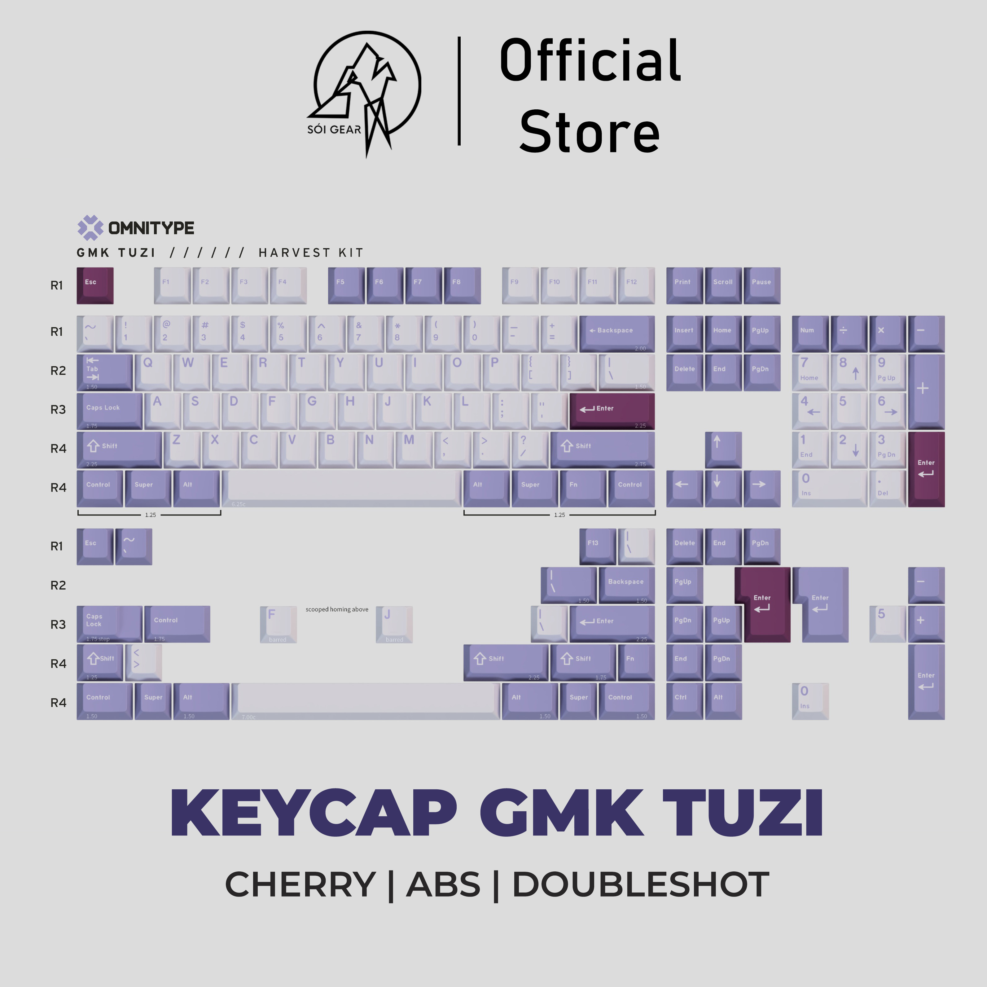 [In Stock] Keycap Cherry GMK CYL Tuzi ABS Doubleshot