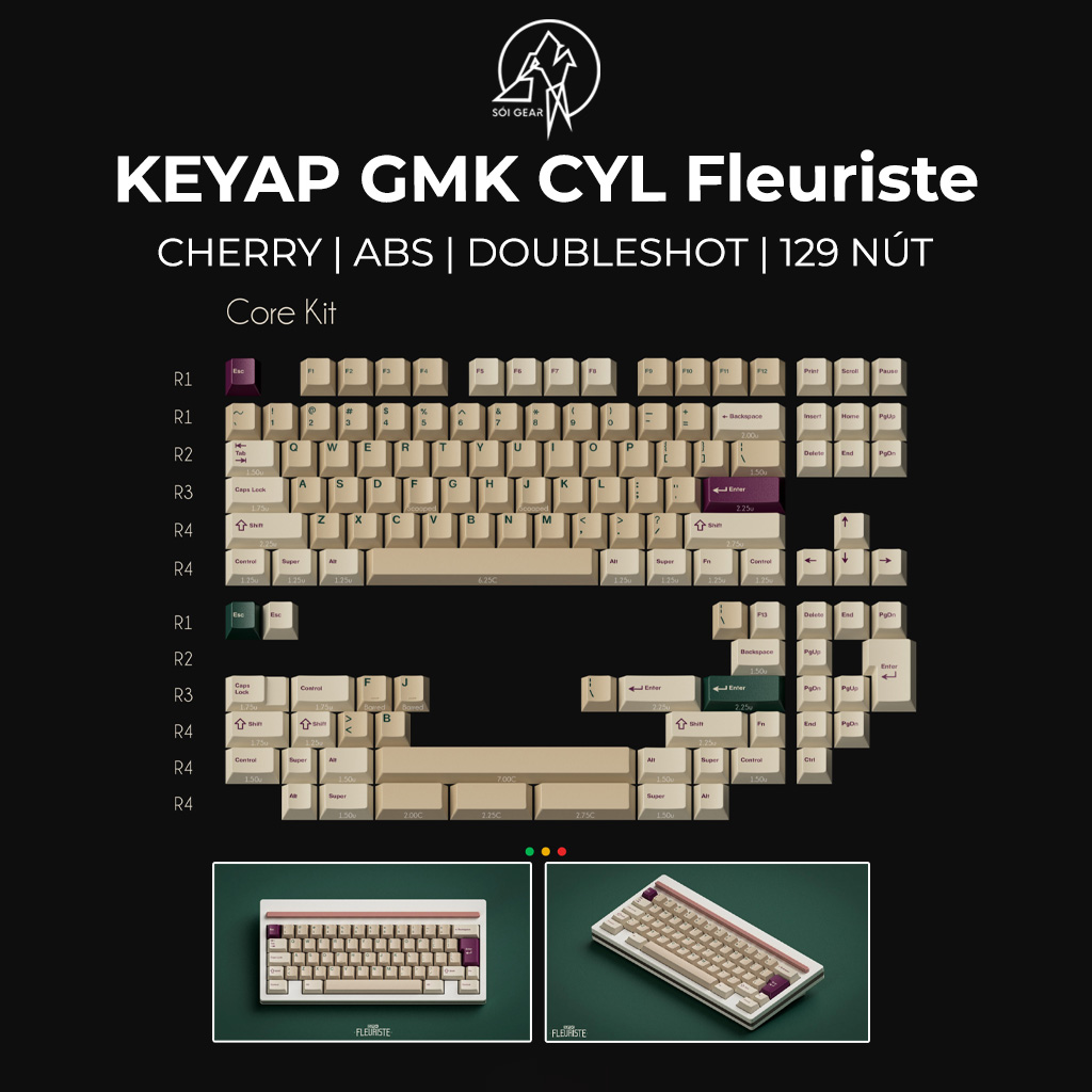 Keycap Cherry GMK Fleuriste ABS Doubleshot