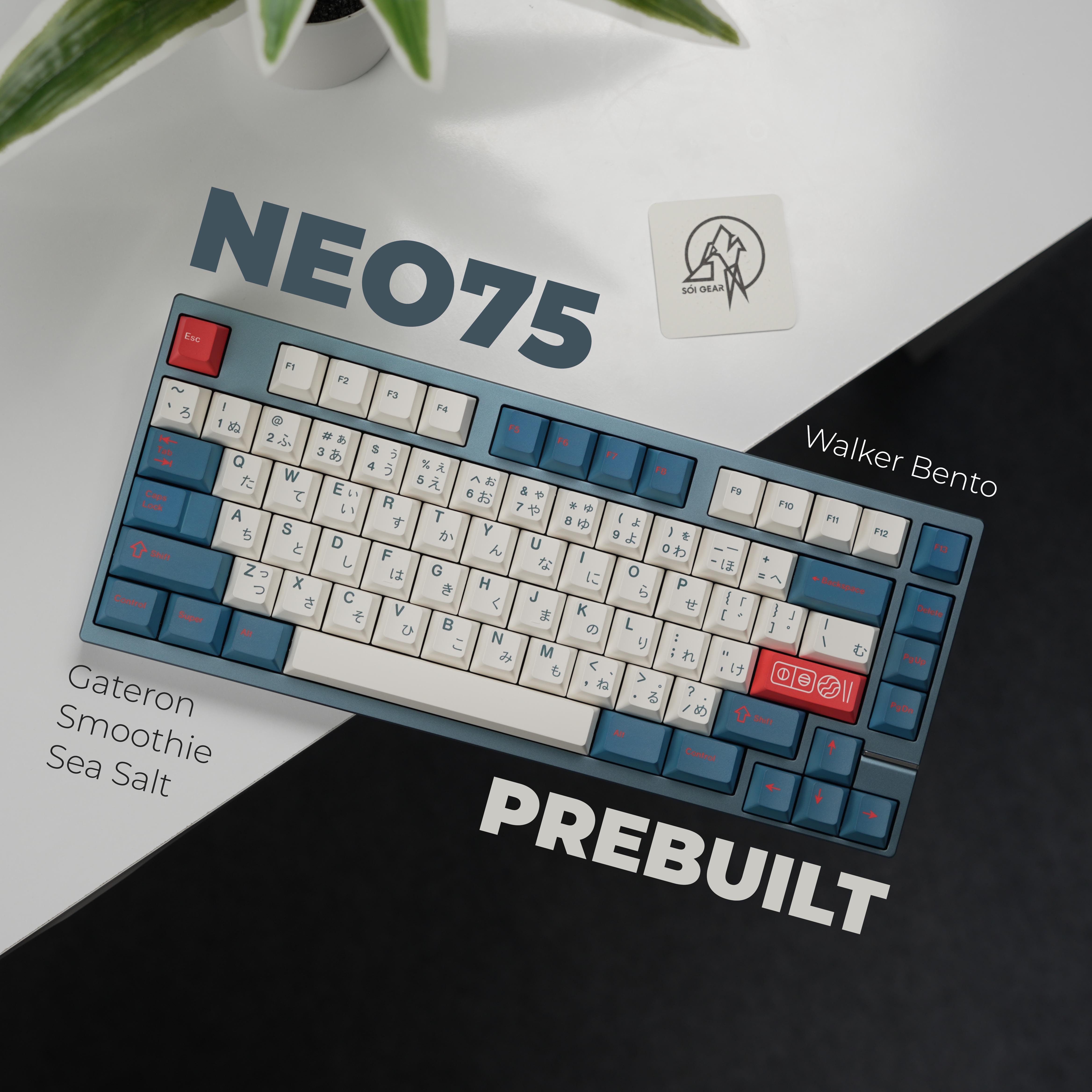 [Prebuilt by Sói] Neo75 - Anod Slate Blue - Sea Salt Smoothie - Walker Bento