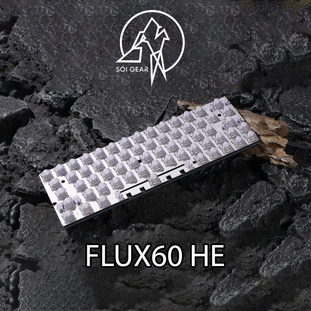 Bundle Kit - Flux 60HE PCB - Pack 64 WS Flux Ocean Whisper HE Switch