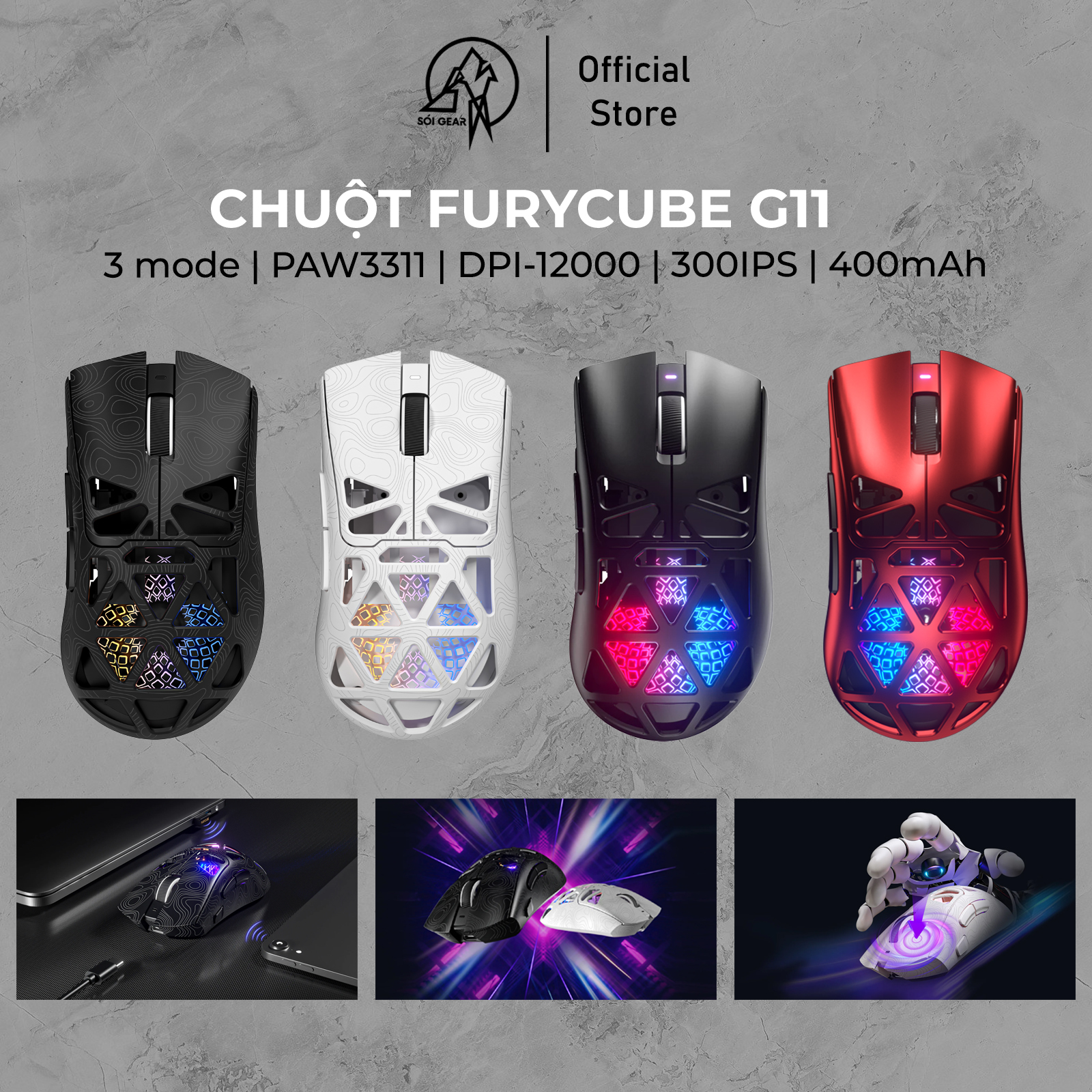 [In Stock] Chuột gaming không dây FURYCUBE G11