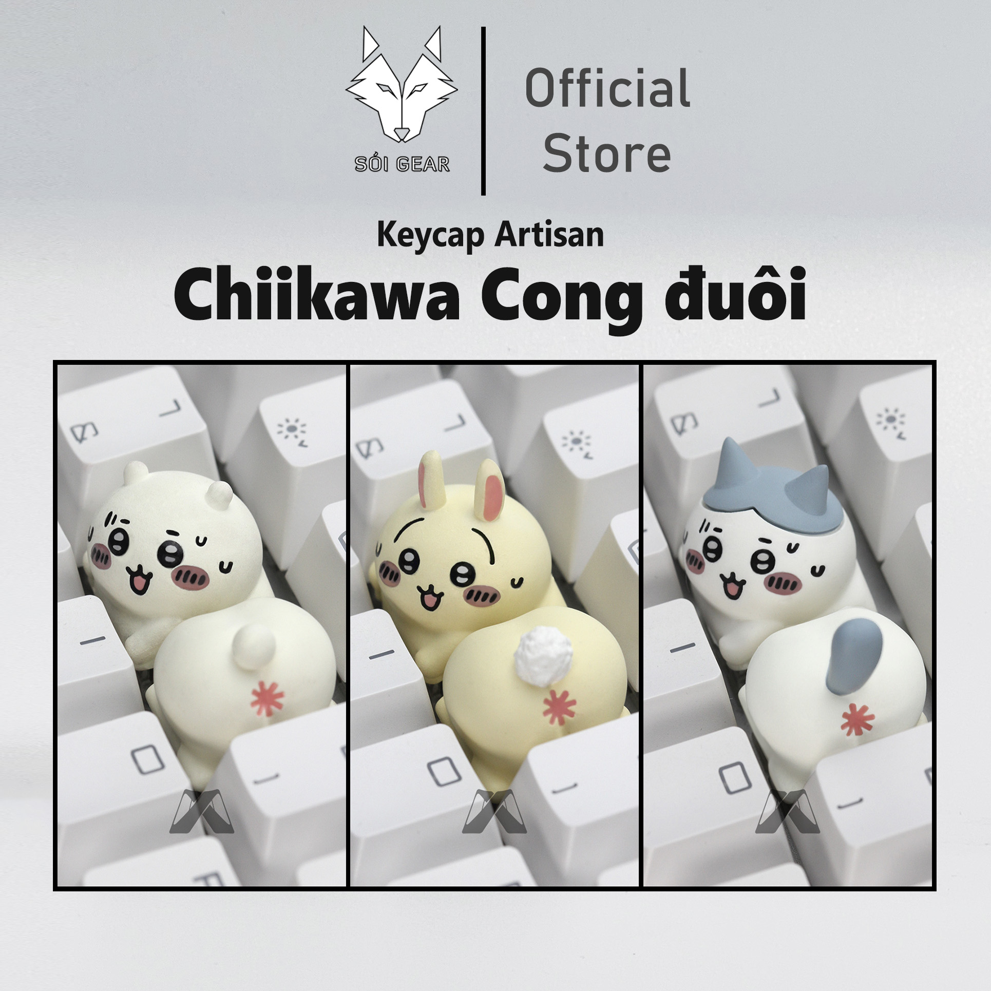 Keycap Lobo Artisan Chiikawa cong đuôi