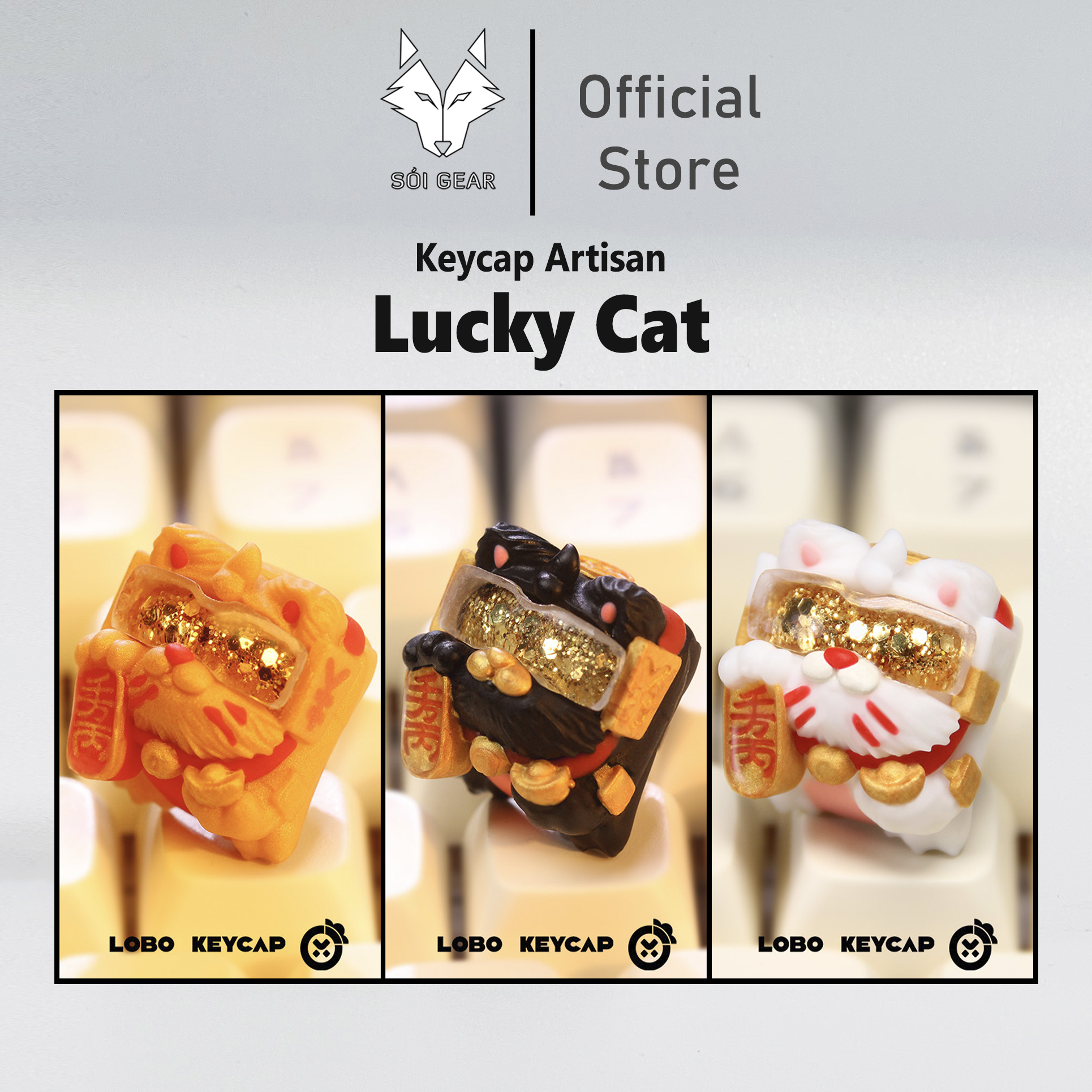Keycap Lobo Artisan Lucky Cat