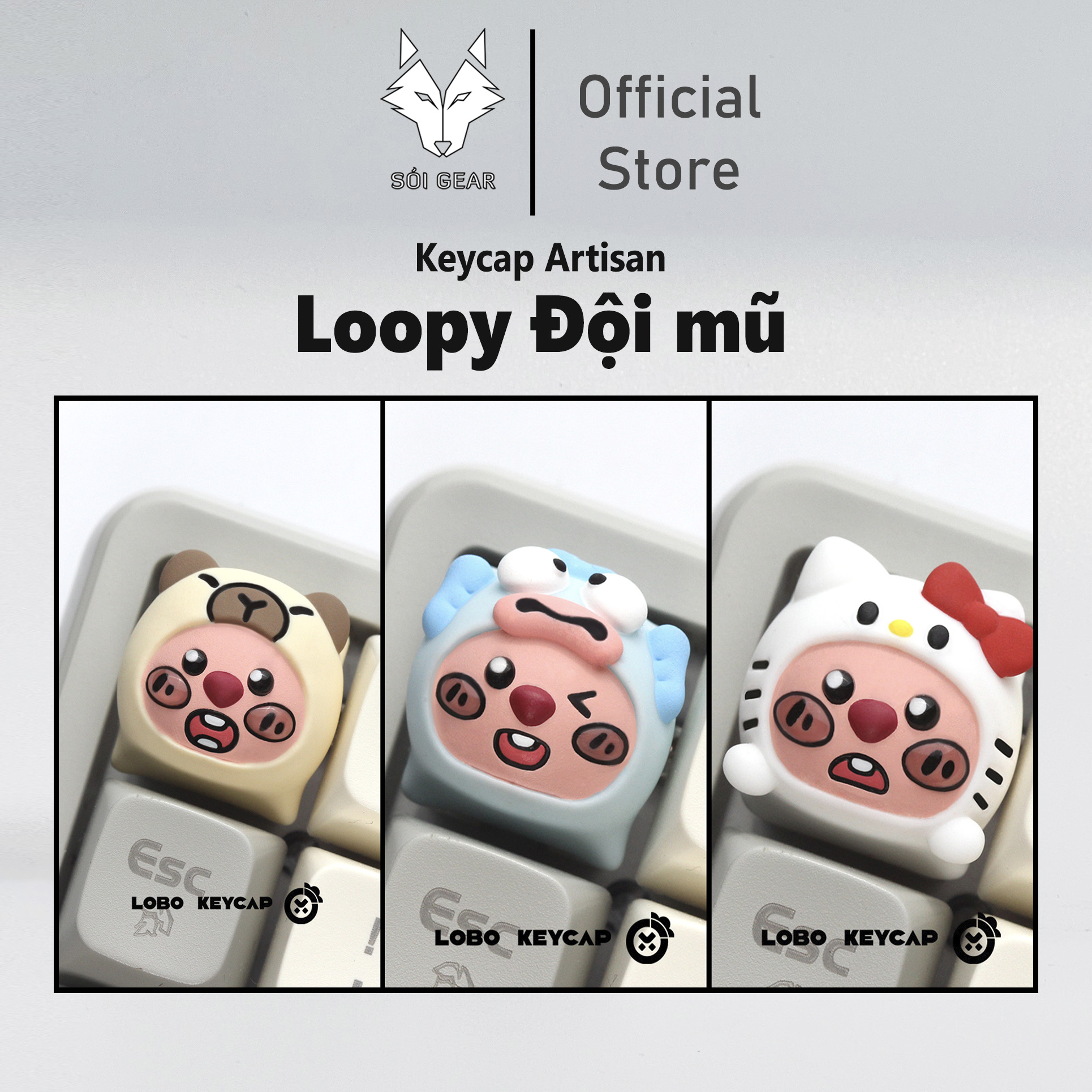 Keycap Lobo Artisan Loopy Đội mũ