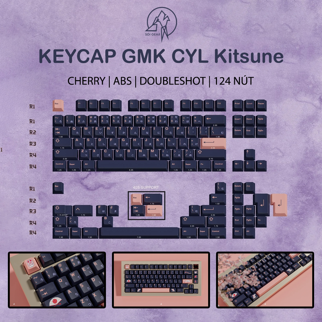 Keycap Cherry GMK CYL Kitsune ABS Doubleshot