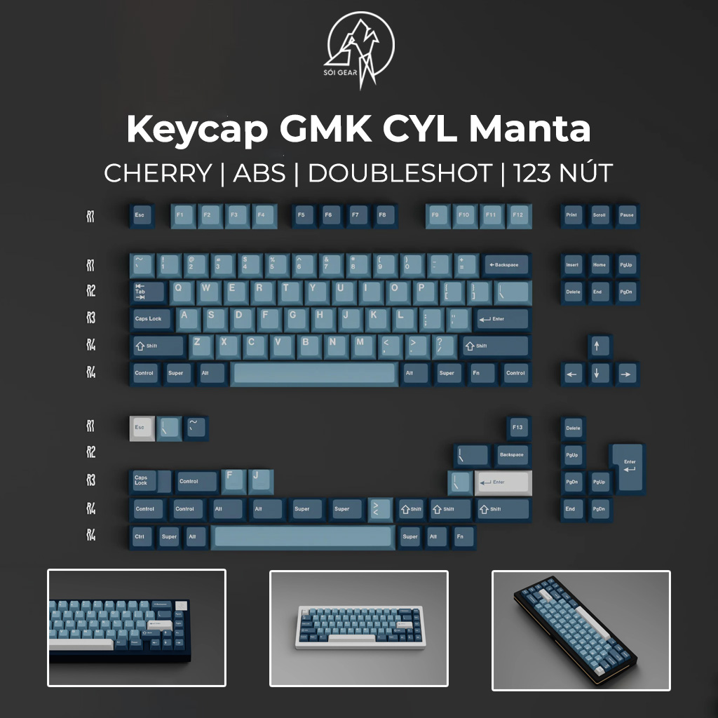 Keycap Cherry GMK CYL Manta ABS Doubleshot