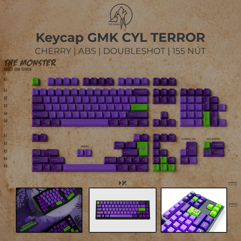 Keycap Cherry GMK CYL Terror ABS Doubleshot