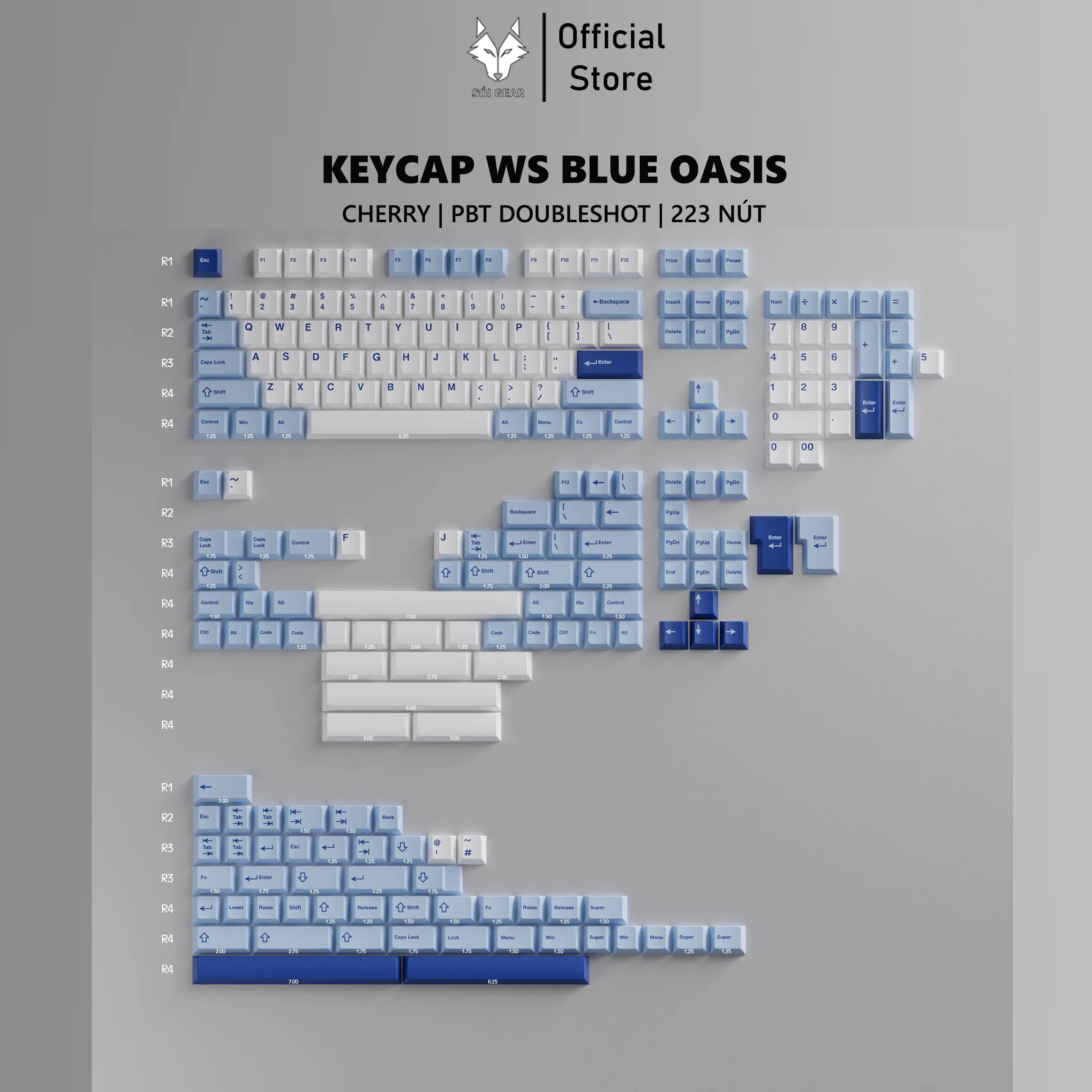 Keycap Cherry WS Blue Oasis