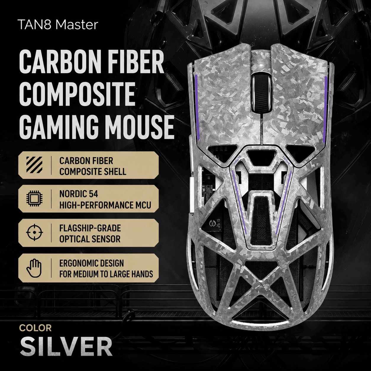 Chuột Gaming Akko Tan8 Master Carbon Fiber