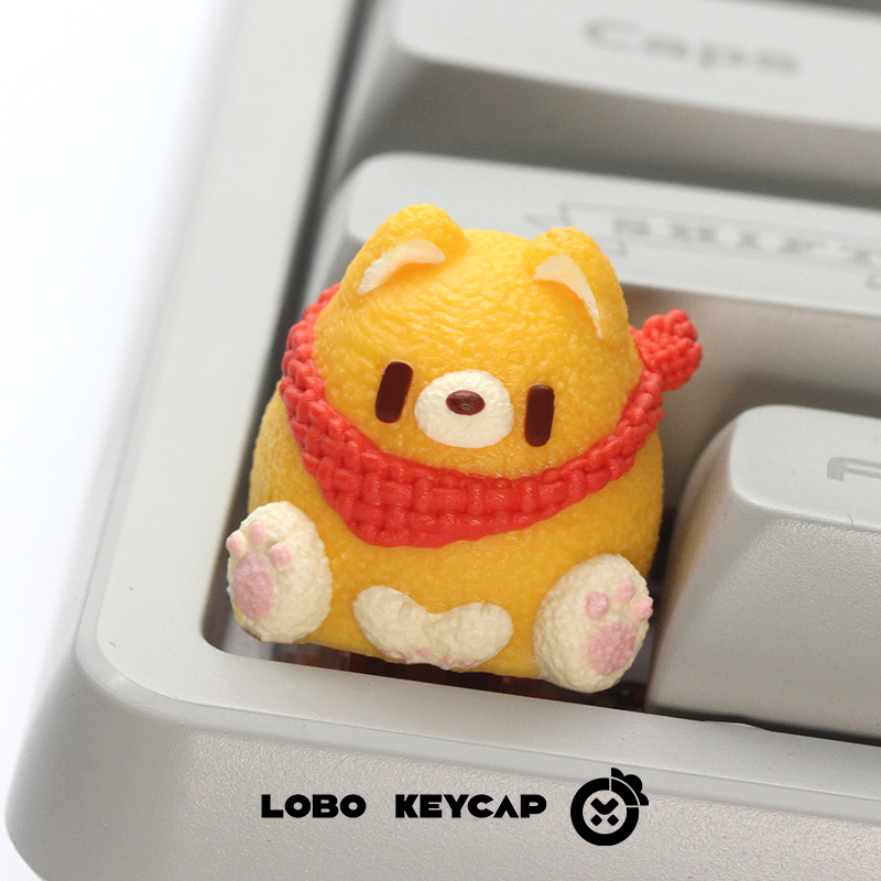 Keycap Lobo Artisan Gấu đeo khăn
