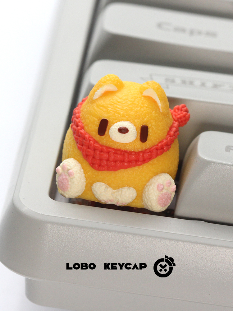 Keycap Lobo Artisan Gấu đeo khăn