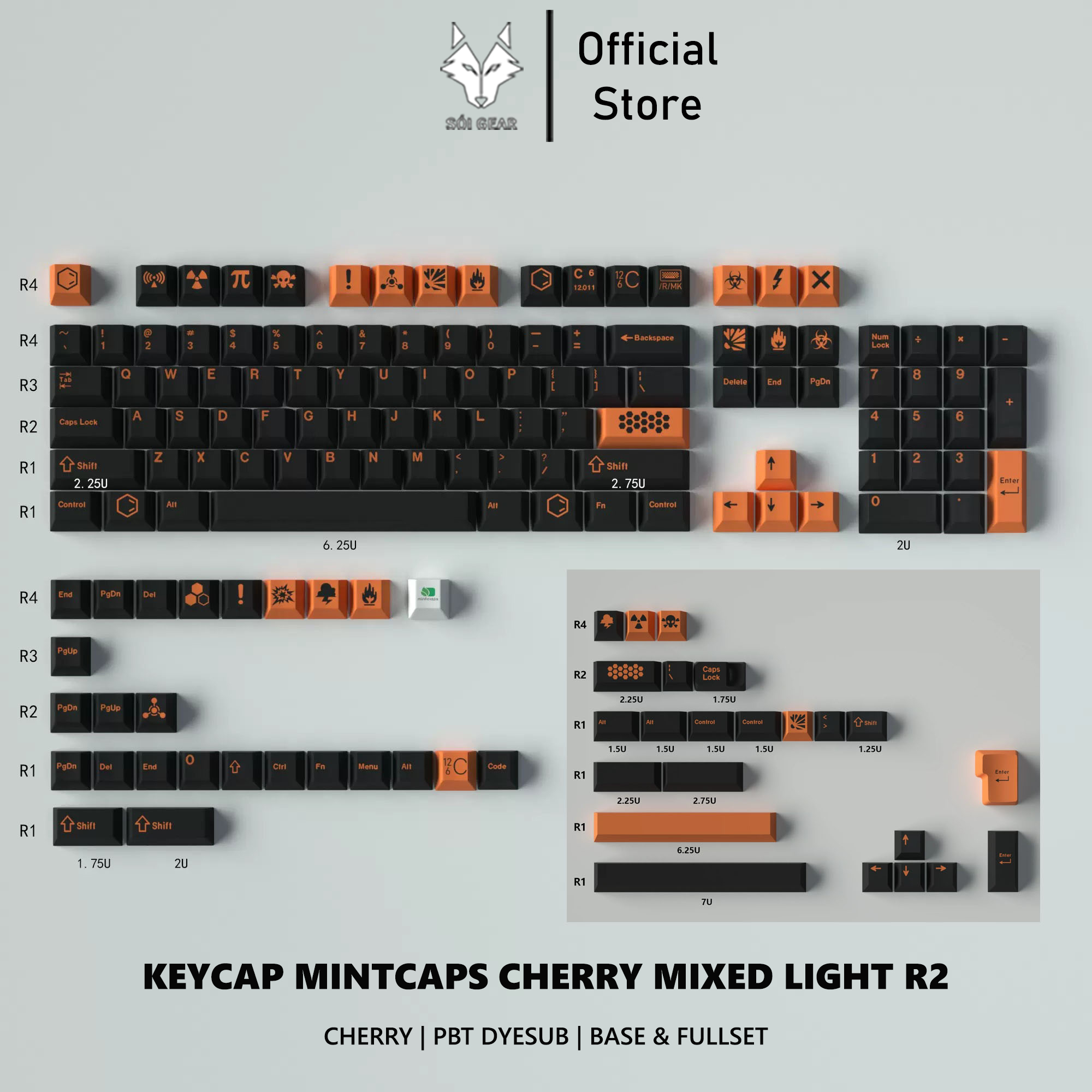 Keycap Mintcaps Cherry Carbon Dark PBT Dyesub