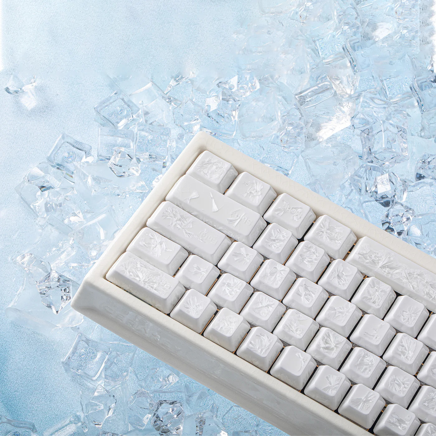 Keycap Sứ Cerakey - White Ice Crystal