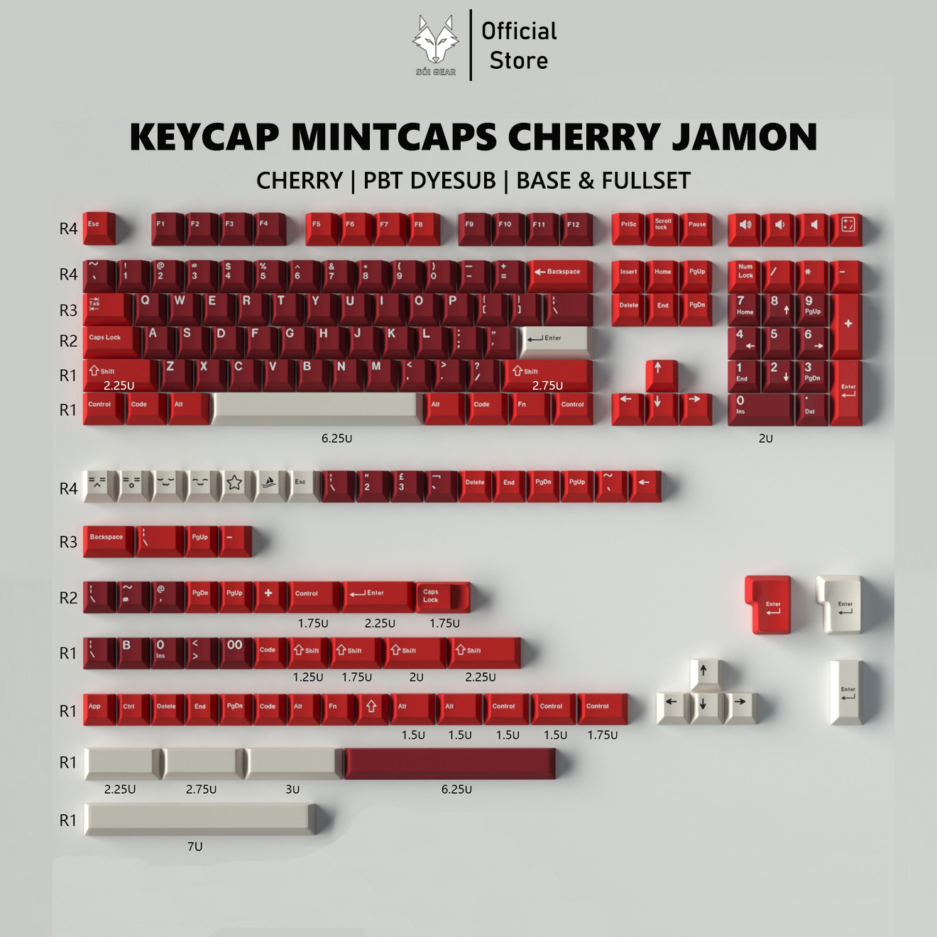 Keycap Mintcaps Cherry Jamon ABS Doubleshot
